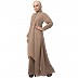 Double layered abaya with cuff sleeves- Beige Double layered abaya with cuff sleeves- Beige